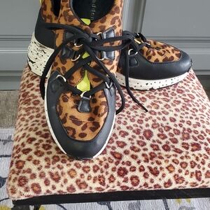 Madden Girl Leopard and Black Sneakers 6 1/2
